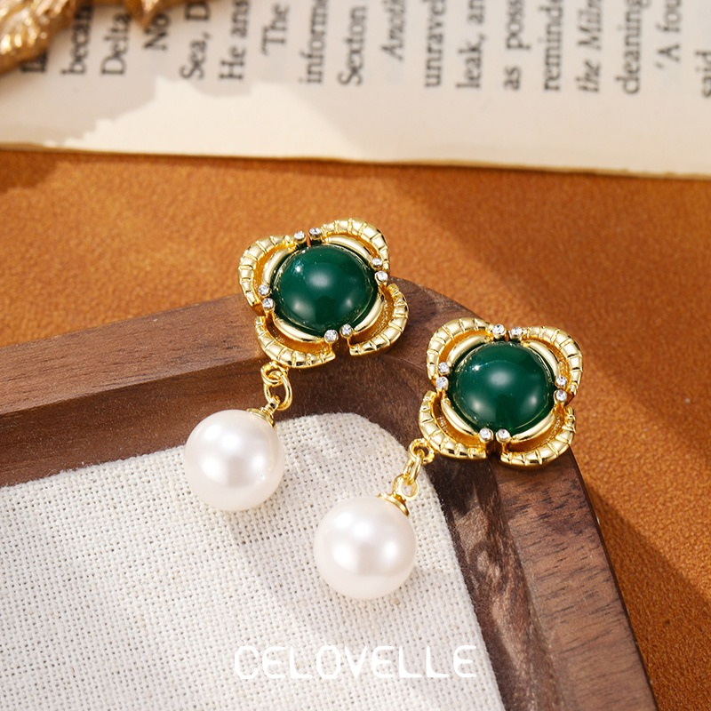 Rosalie Halo Pearl Fringe Stud Earrings product image 7