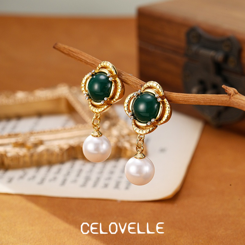 Rosalie Halo Pearl Fringe Stud Earrings product image 9
