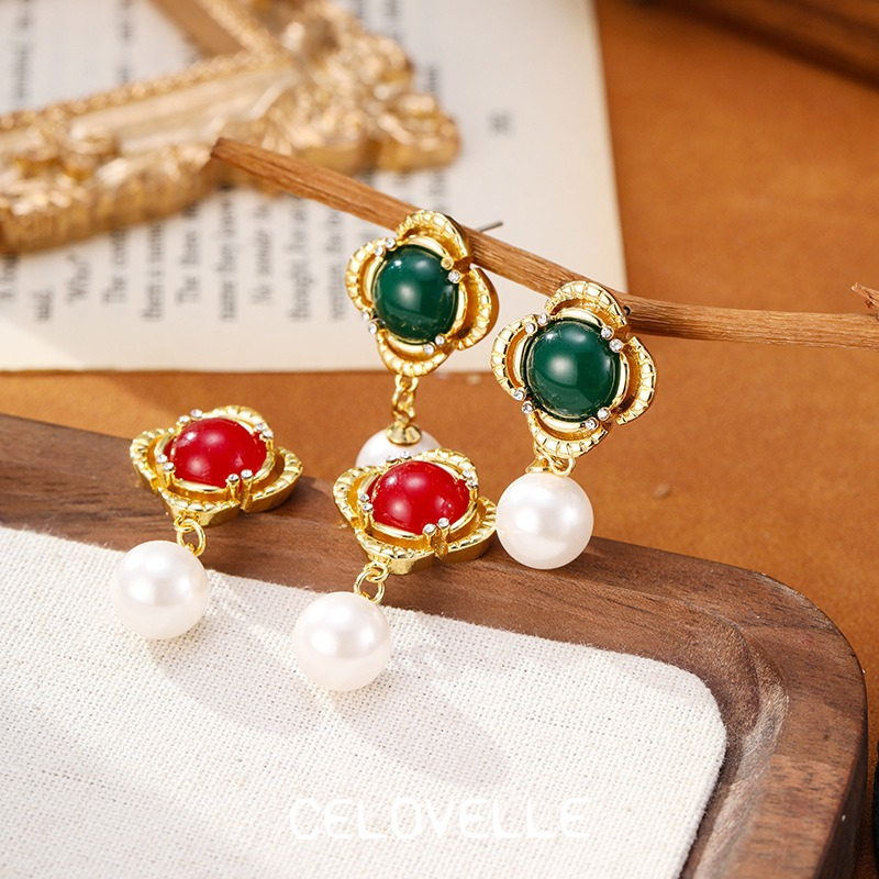 Rosalie Halo Pearl Fringe Stud Earrings product image 10