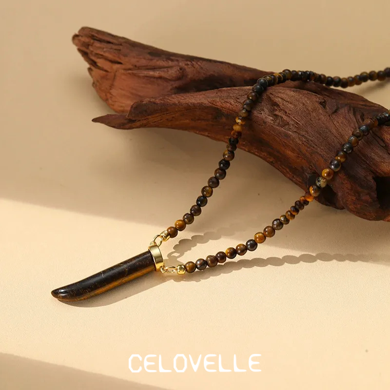 Seraphine Halo Tiger-Eye Pendant Necklace product image 1