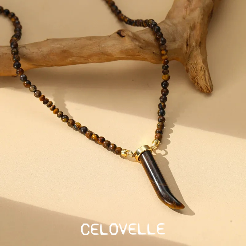 Seraphine Halo Tiger-Eye Pendant Necklace product image 2