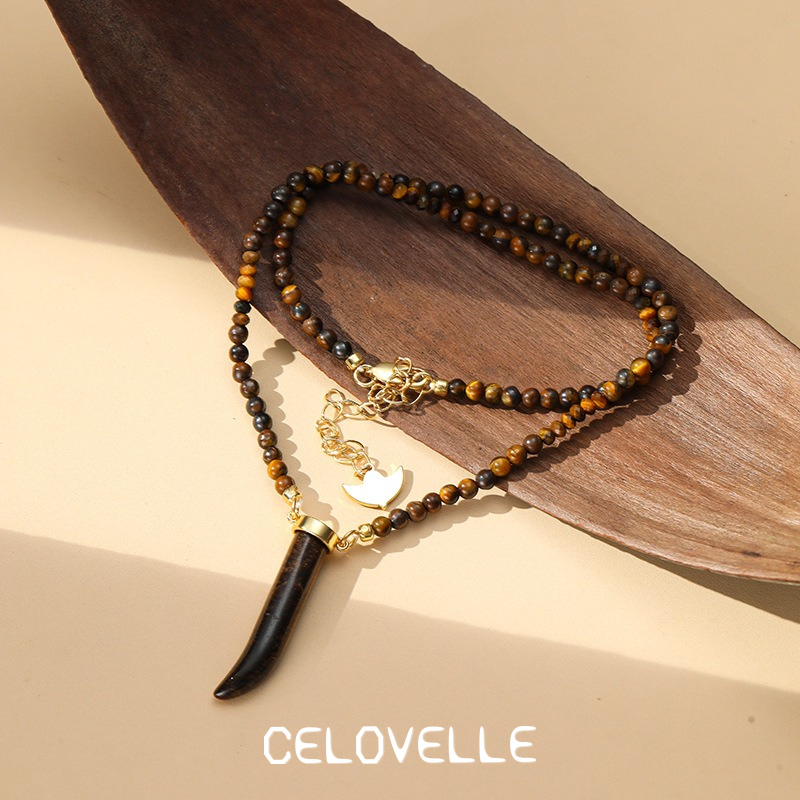 Seraphine Halo Tiger-Eye Pendant Necklace product image 5