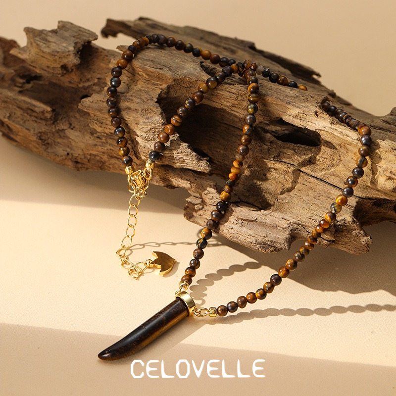Seraphine Halo Tiger-Eye Pendant Necklace product image 6