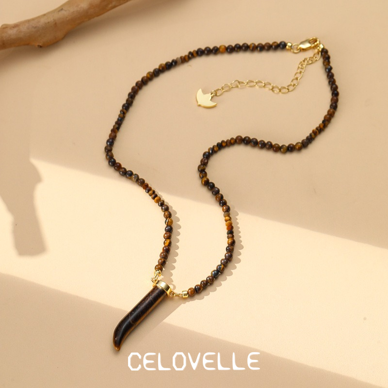 Seraphine Halo Tiger-Eye Pendant Necklace product image 7