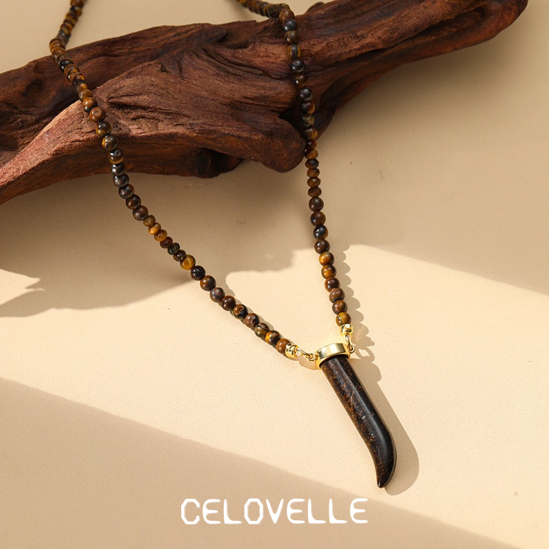 Seraphine Halo Tiger-Eye Pendant Necklace product image 8