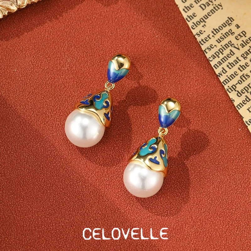 Seraphine Bloom Pearl Enamel Drop Earrings product image 2