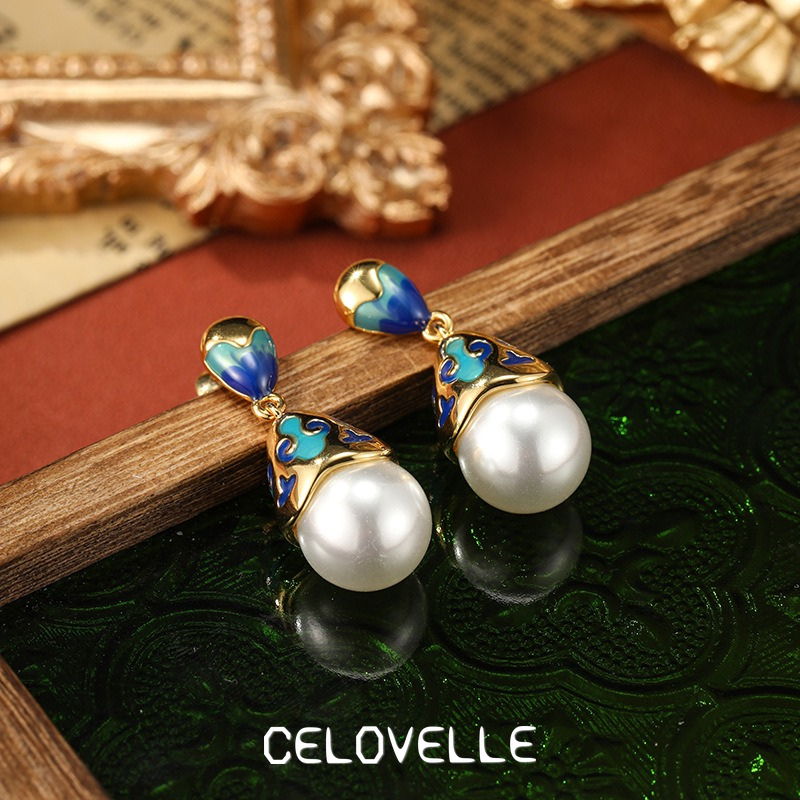 Seraphine Bloom Pearl Enamel Drop Earrings product image 4