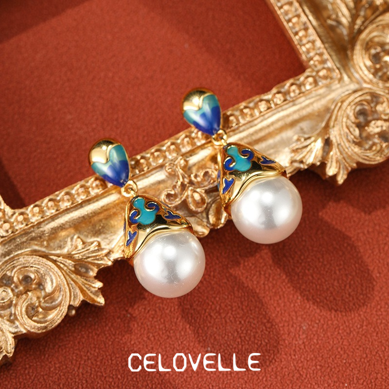 Seraphine Bloom Pearl Enamel Drop Earrings product image 6