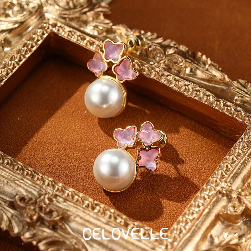 Sabine Gleam Pearl Butterfly Stud Earrings product image 1