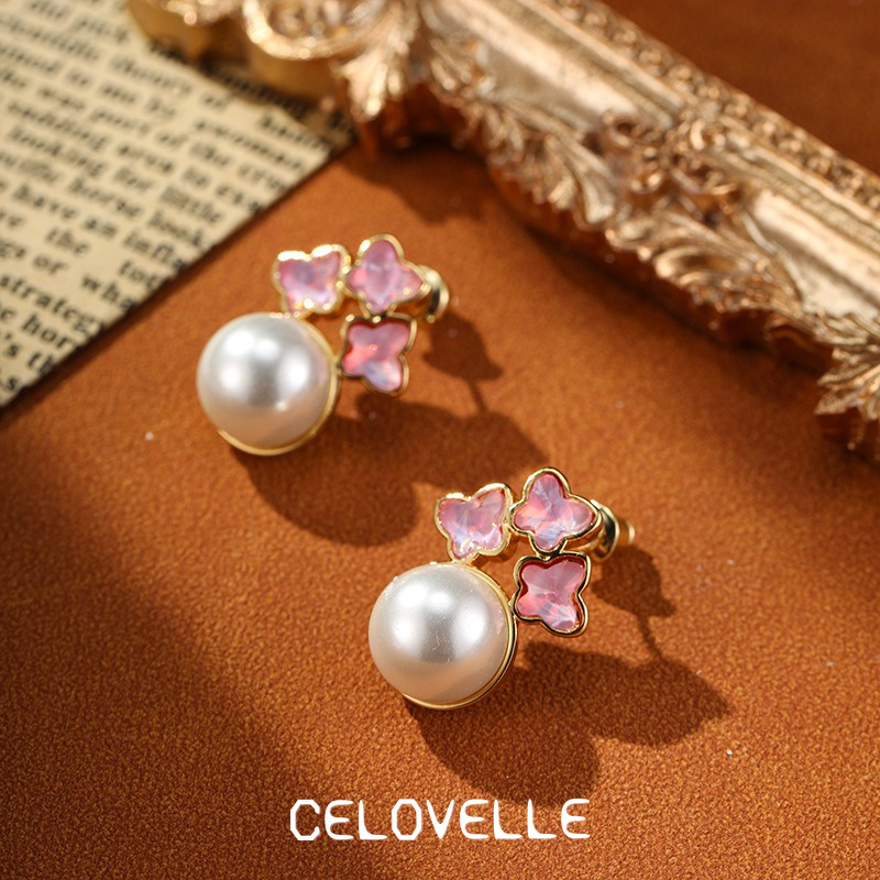 Sabine Gleam Pearl Butterfly Stud Earrings product image 3