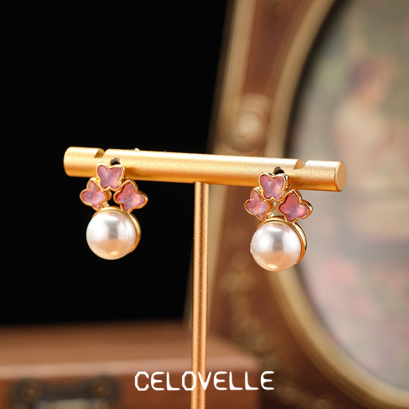 Sabine Gleam Pearl Butterfly Stud Earrings product image 6
