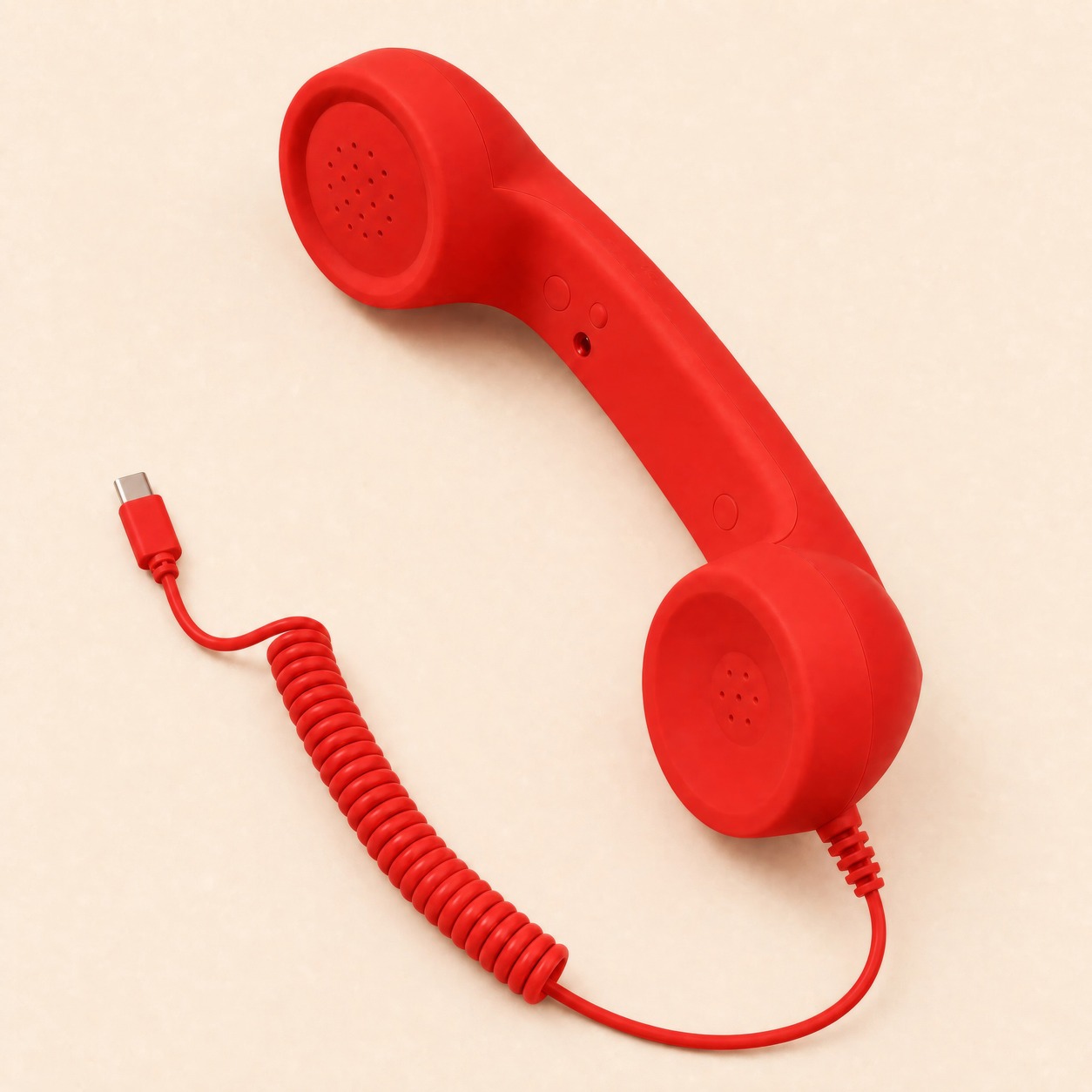 Retro wired phone handset product and lifestyle photo