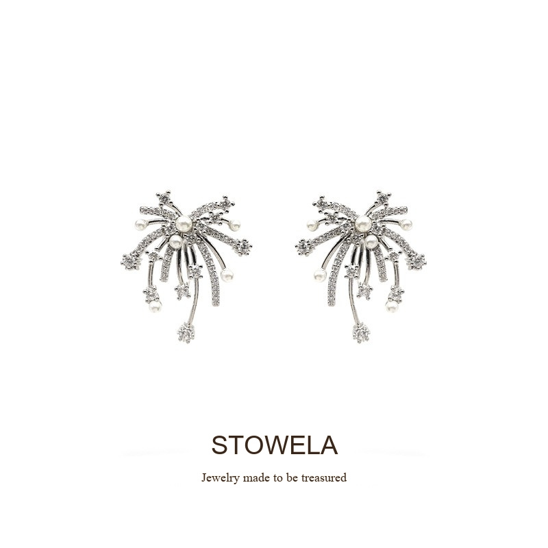 Seren Pearl Crystal Starburst Clip-On Earrings product image 7