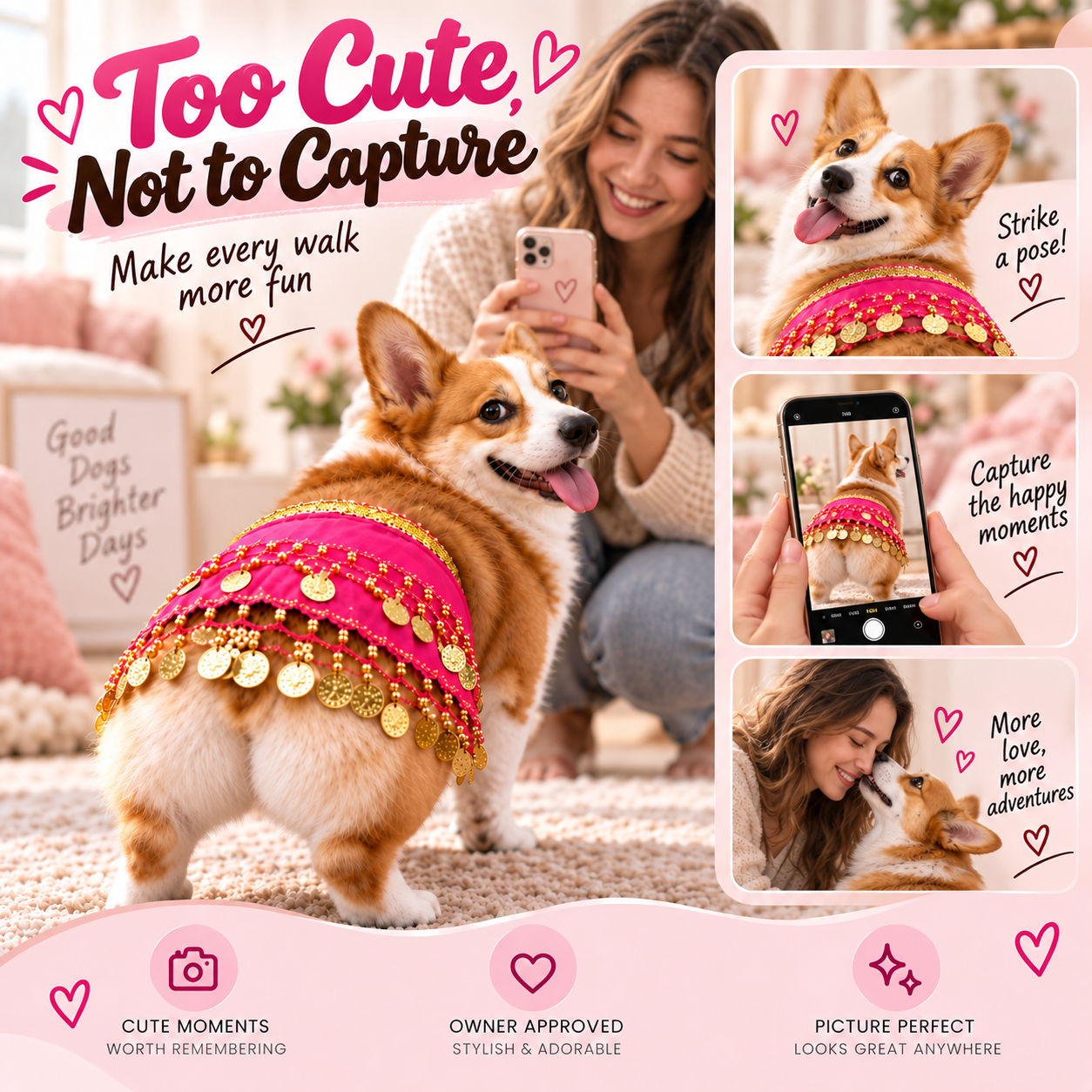 🔥 60% OFF – Jingle Belly Dance Skirt for Dogs 🐶✨