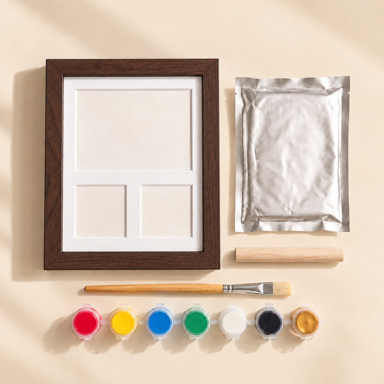 Dark Wood finish paw print frame kit