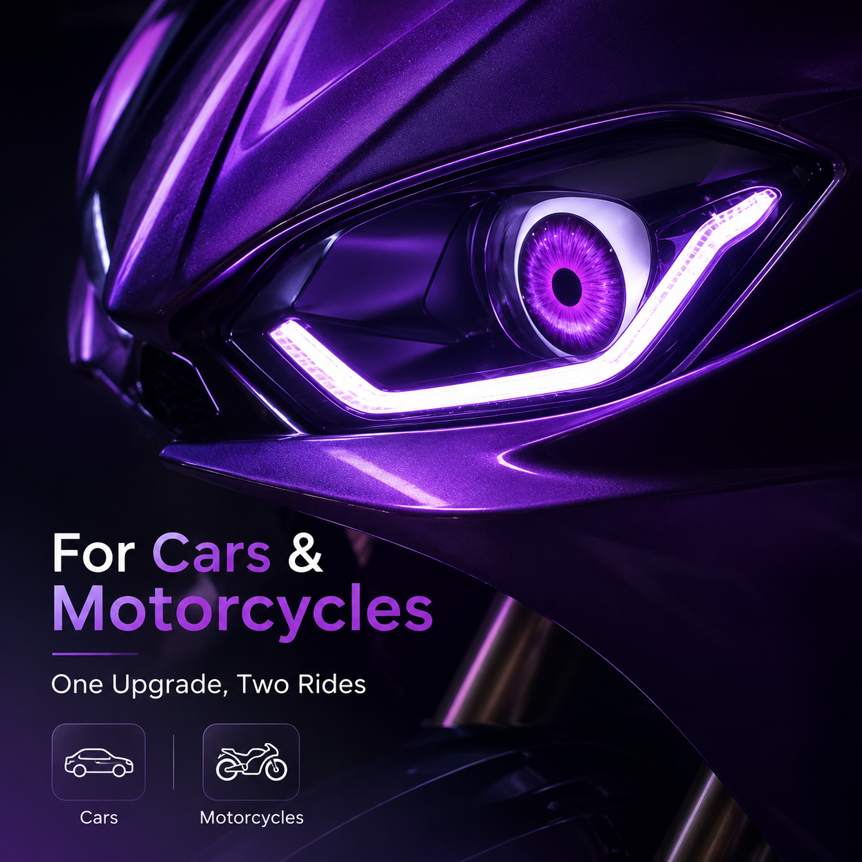 🔥 50% OFF – 3D RGB Headlight Eyes | Make Your Car Stand Out 🚗