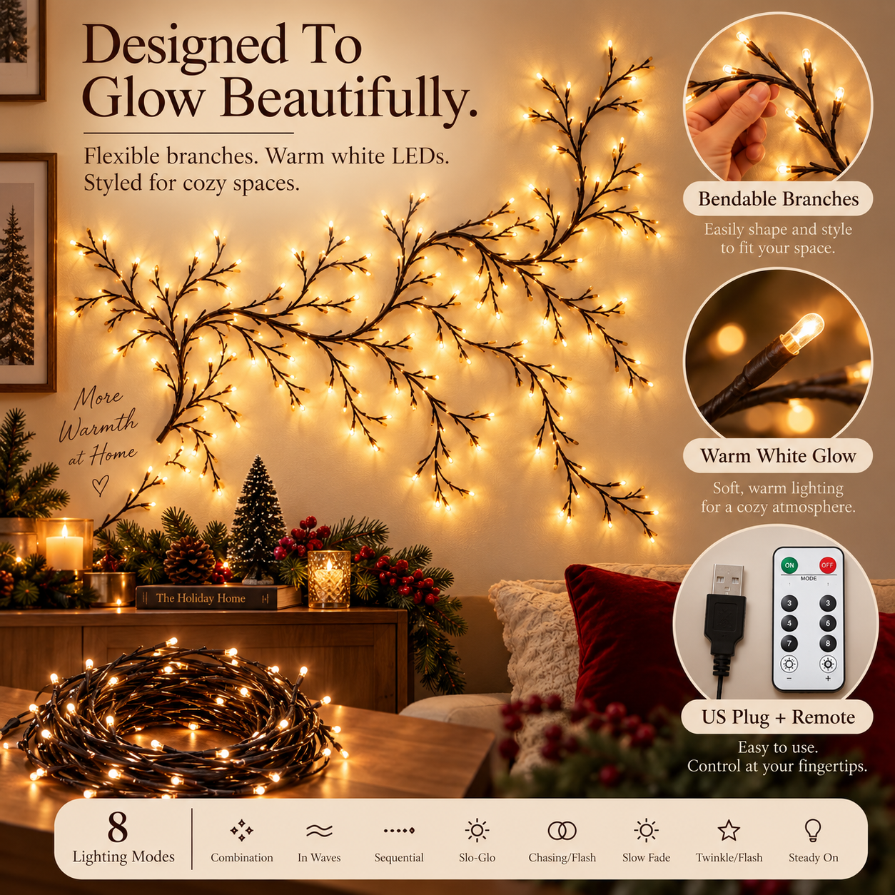 ✨ Christmas Early Access 60% OFF – Enchanted Willow Vine Lights 🎄
