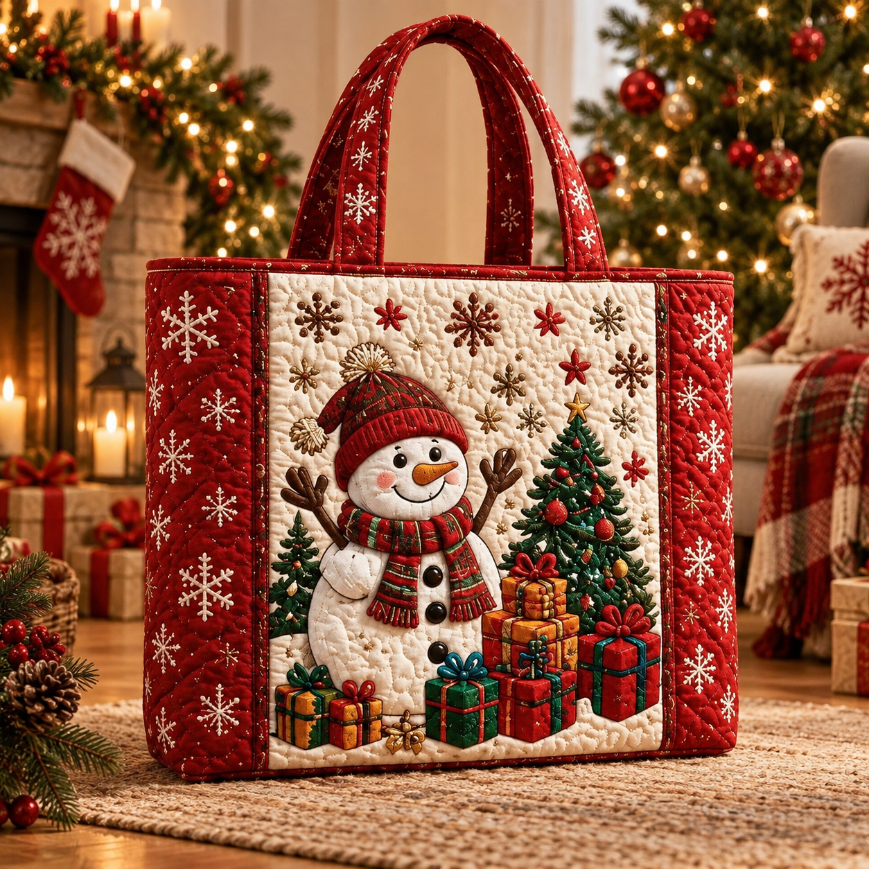 🎄 Early Bird 50% OFF – Embroidered Christmas Tote Bag 🎁