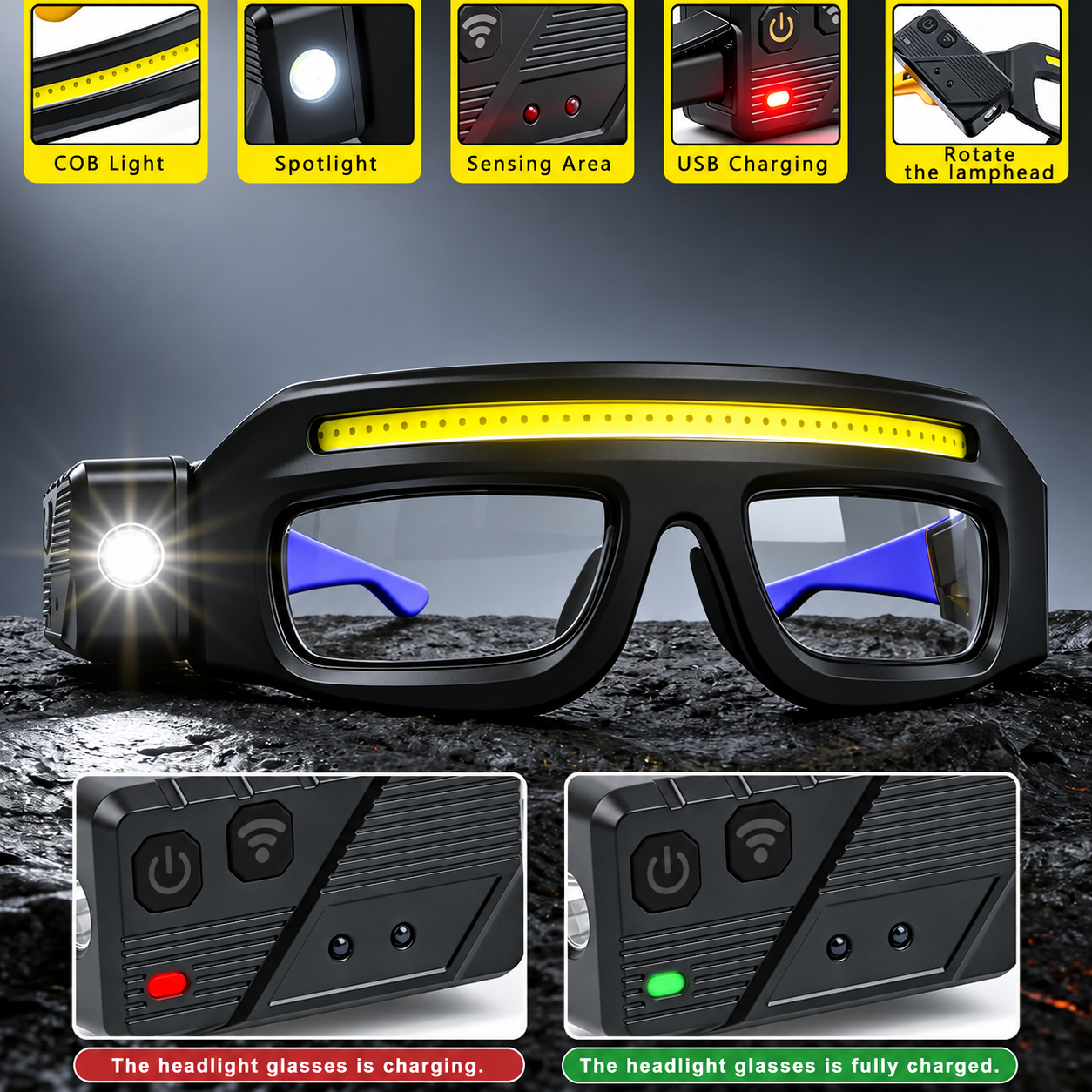 💡 50% OFF – Hands-Free LED Work Light Glasses with Motion Sensor 🔧
