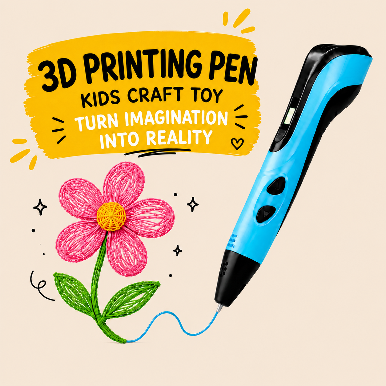🔥 65% OFF – Kids 3D Printing Pen | Creative DIY Drawing & STEM Craft Toy 🎨✨