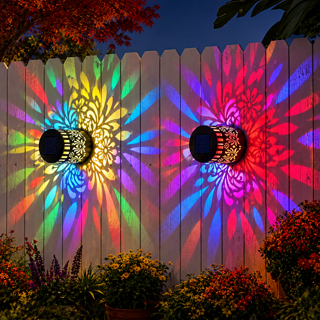 ✨ 50% OFF – Solar Mandala Garden Wall Light – Color-Changing Outdoor Glow