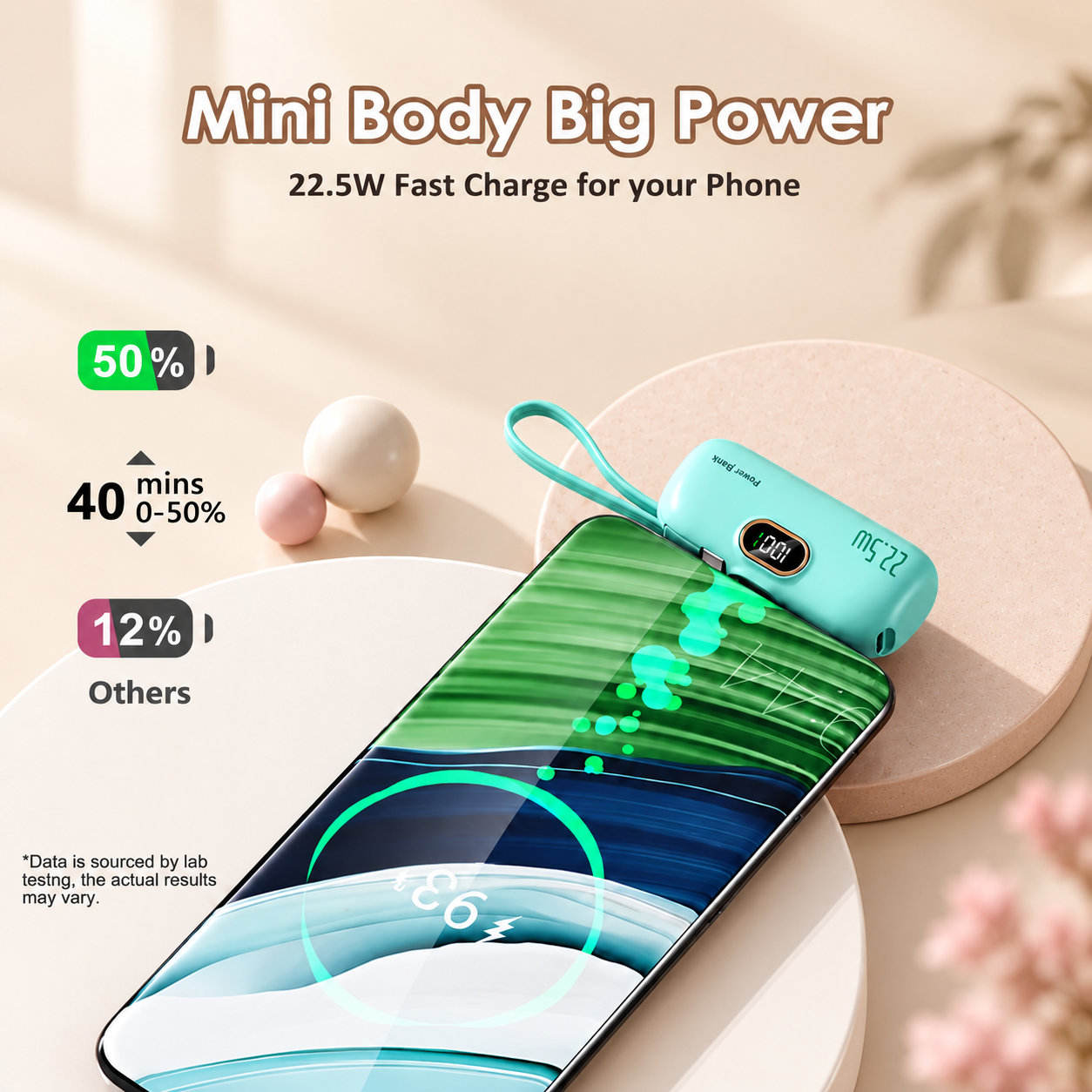 ⚡ 60% OFF – 2-in-1 Mini 22.5W Fast-Charging Power Bank 🔋