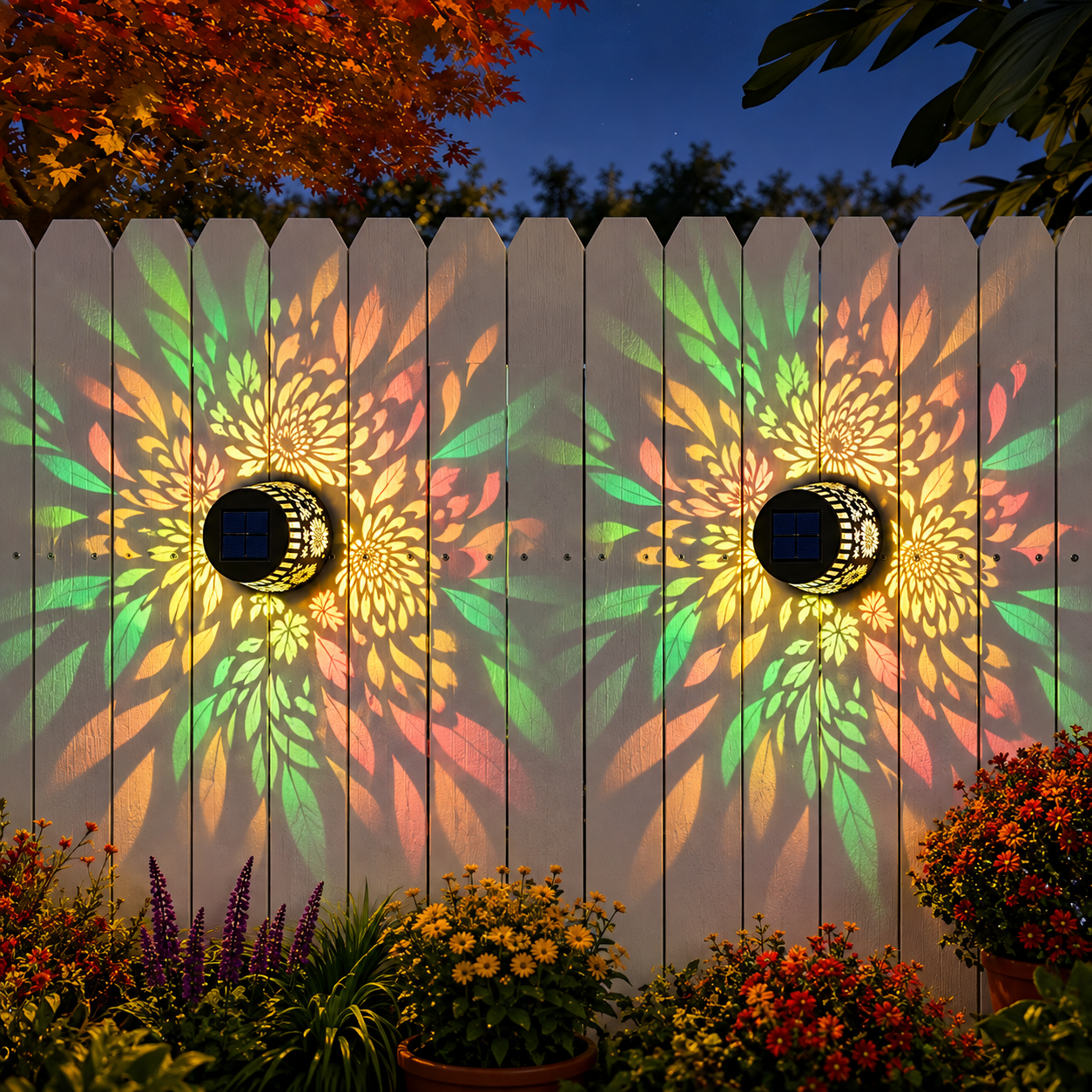 ✨ 50% OFF – Solar Mandala Garden Wall Light – Color-Changing Outdoor Glow