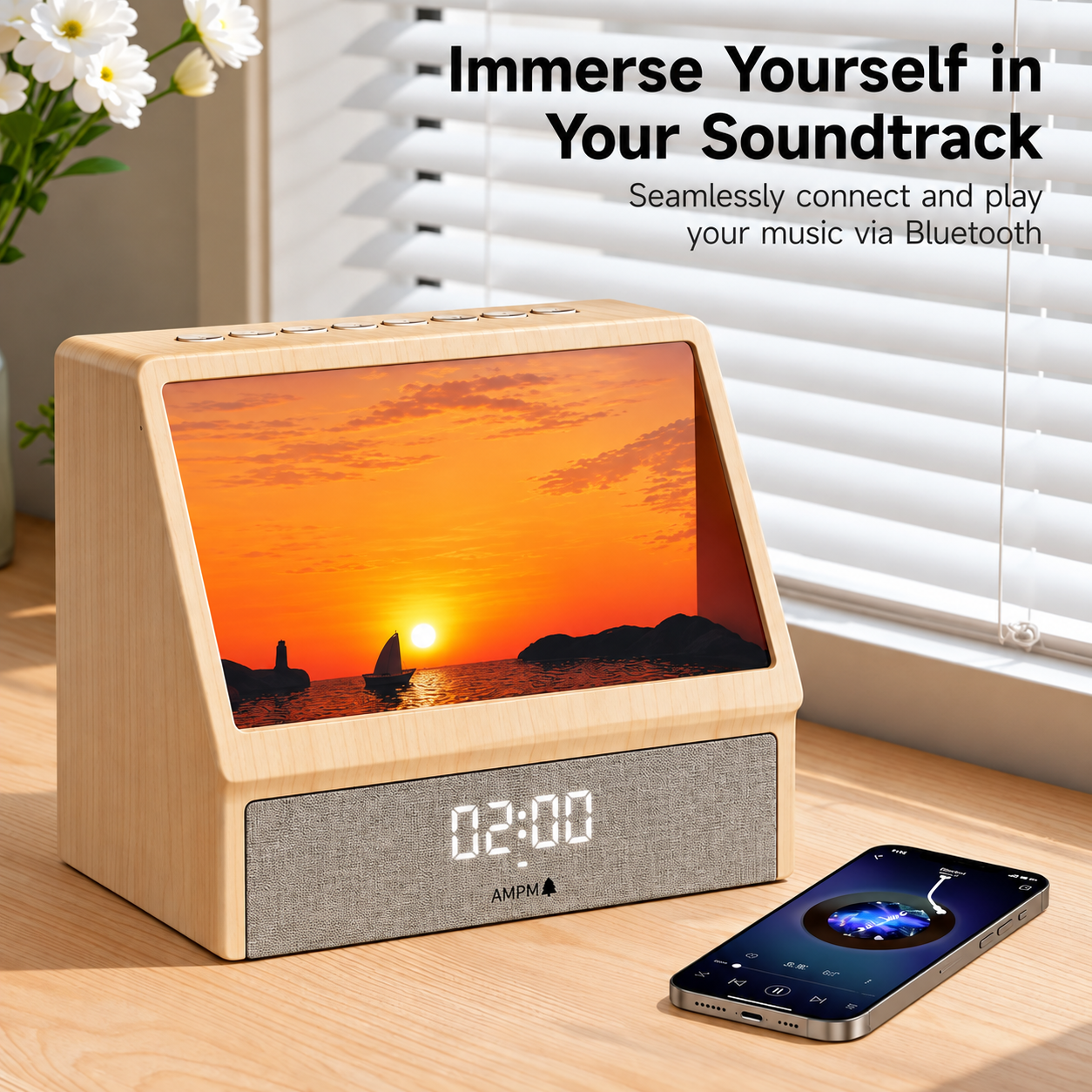 🌅 55% OFF – Smart Sunrise Wake-Up Light with Gentle Alarm & Sleep Sounds ✨