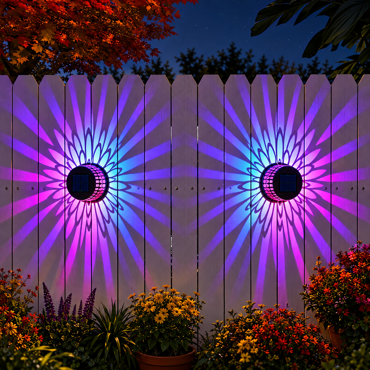 ✨ 50% OFF – Solar Mandala Garden Wall Light – Color-Changing Outdoor Glow