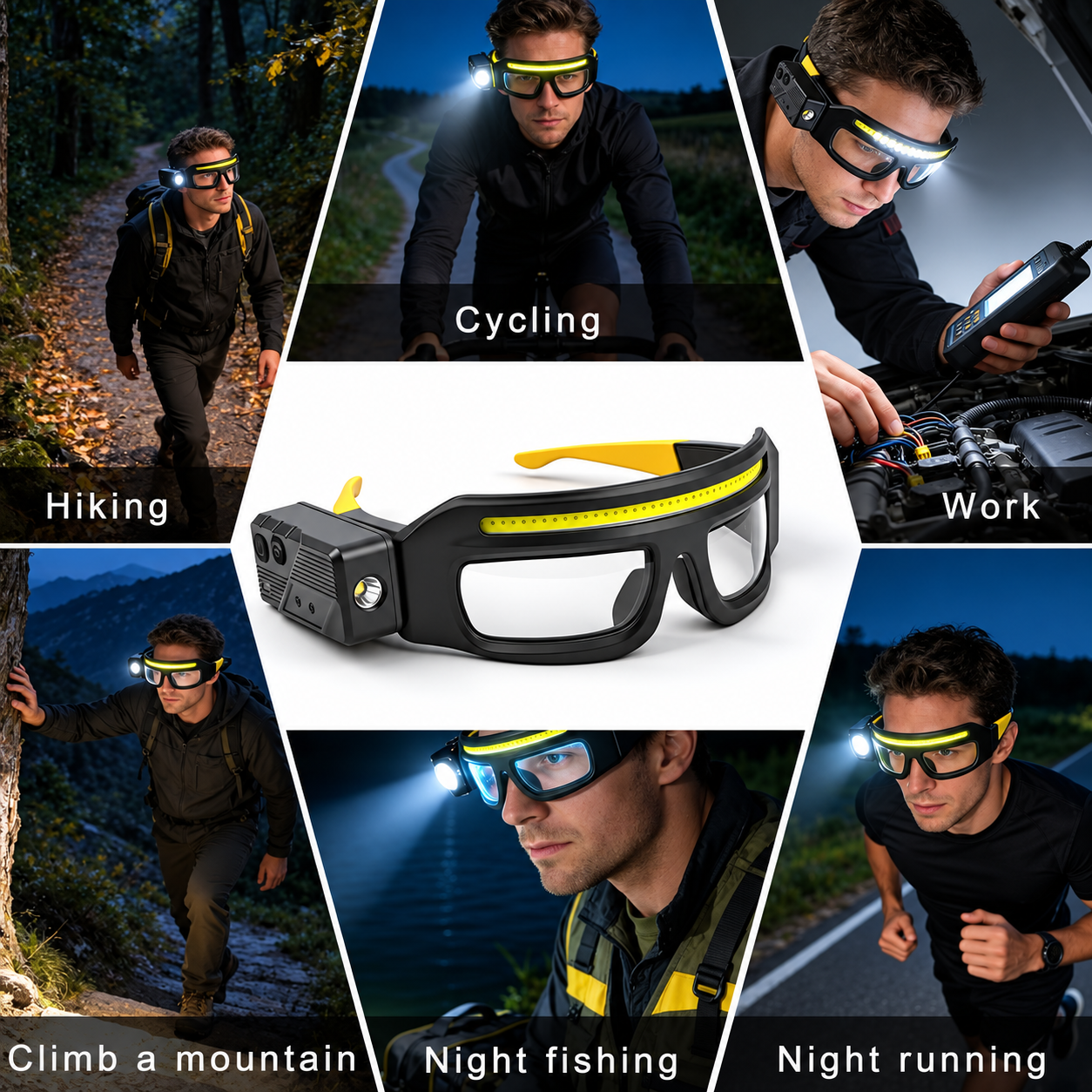💡 50% OFF – Hands-Free LED Work Light Glasses with Motion Sensor 🔧