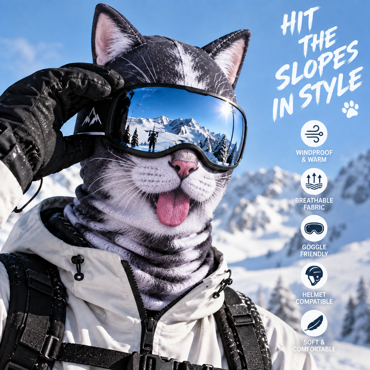 Animal face ski mask lifestyle display