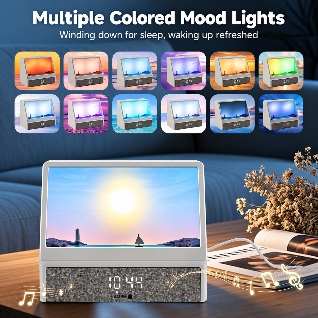 Multiple colored ambient mood light options