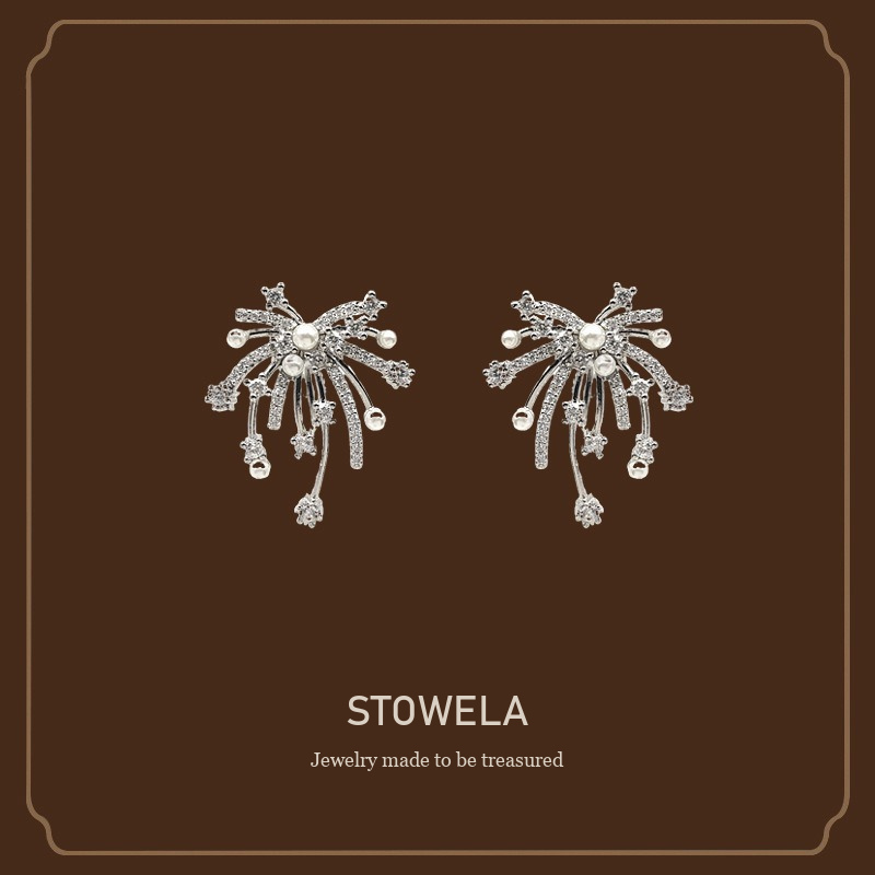 Seren Pearl Crystal Starburst Clip-On Earrings product image 1