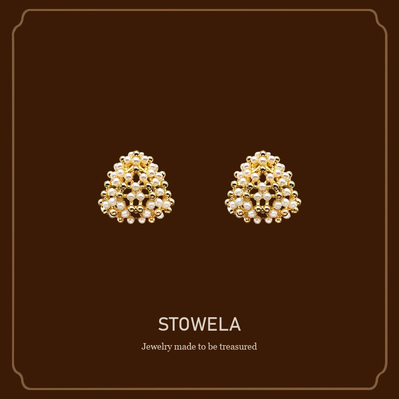Aurelia Pearl Geometric Clip-On Earrings product image 1