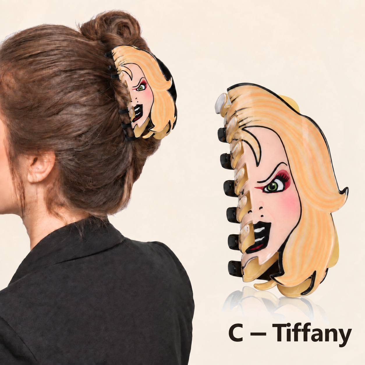 C Tiffany horror claw clip