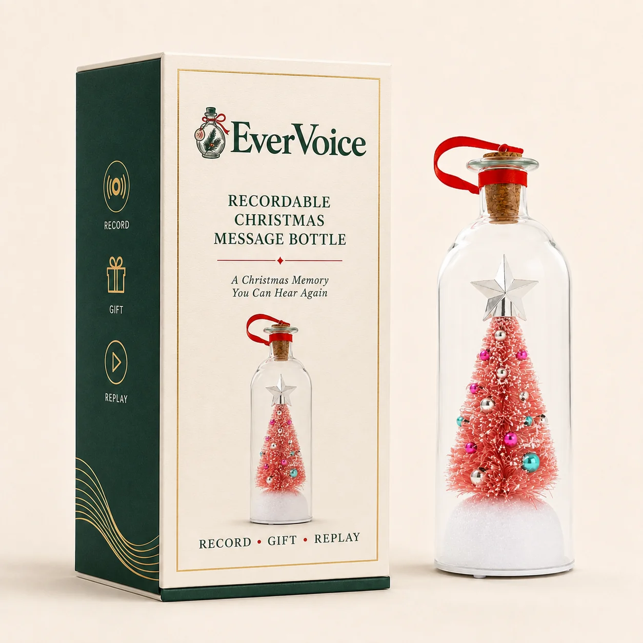 🎄 Early Bird 50% OFF – Recordable Christmas Voice Message Bottle | A Gift They Can Replay Forever ❤️