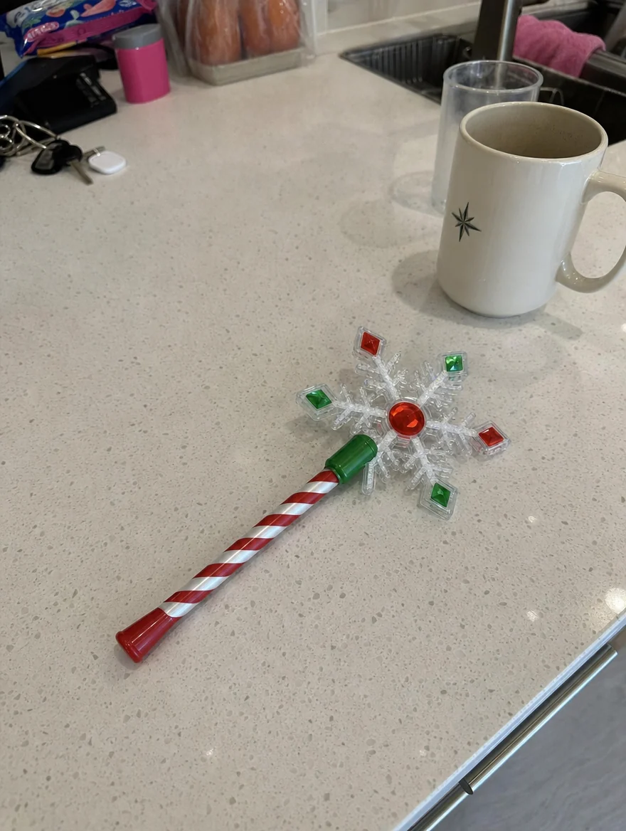 Customer photo of the Snowflake Christmas payment wand