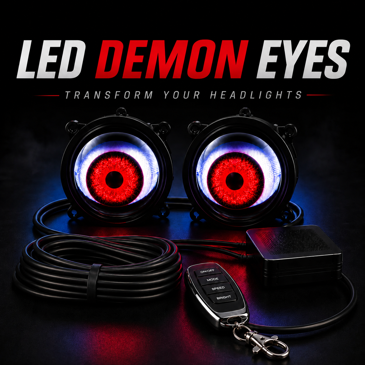 🔥 50% OFF – 3D RGB Headlight Eyes | Make Your Car Stand Out 🚗