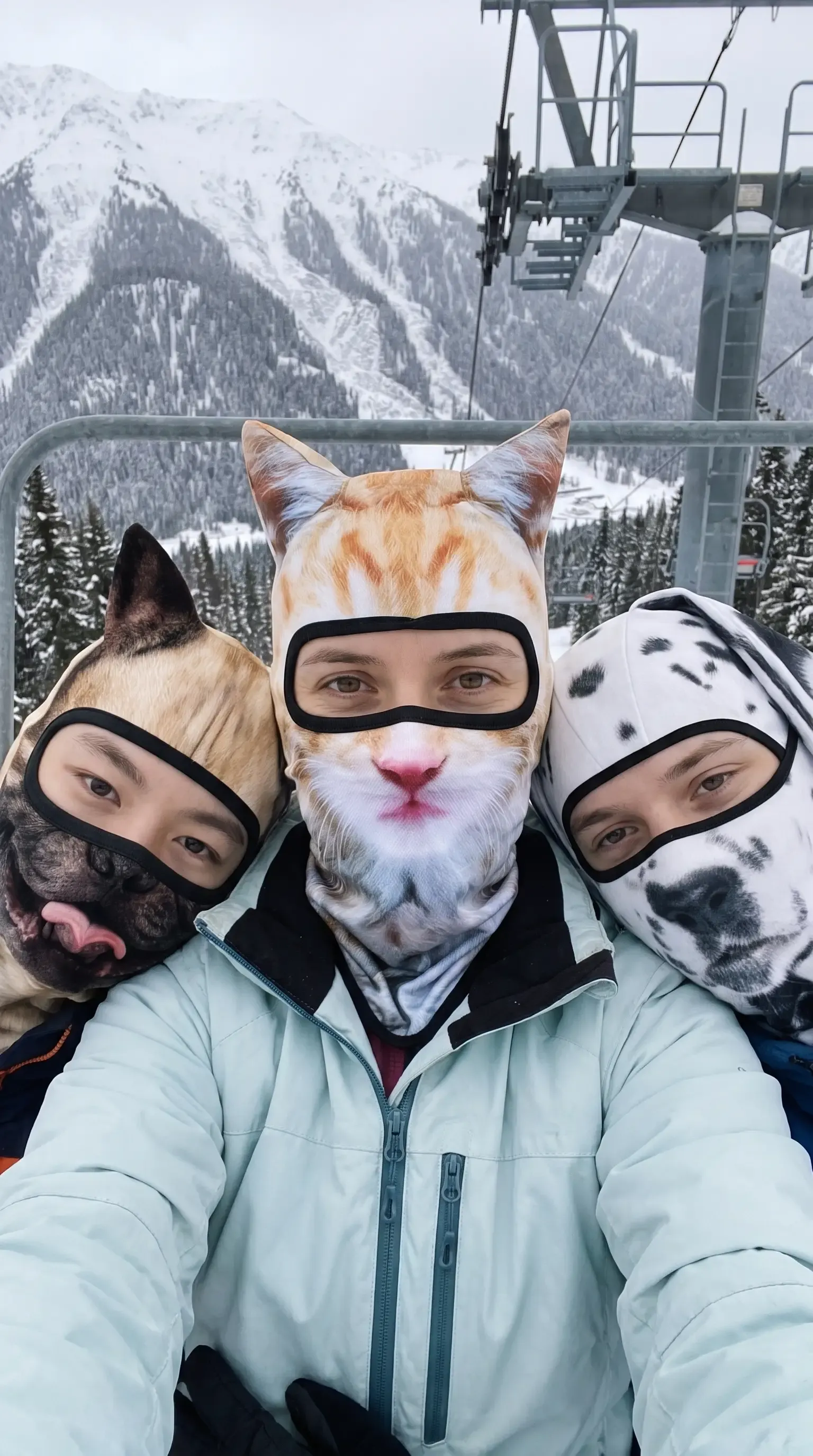 Customer photo of an animal balaclava with goggles