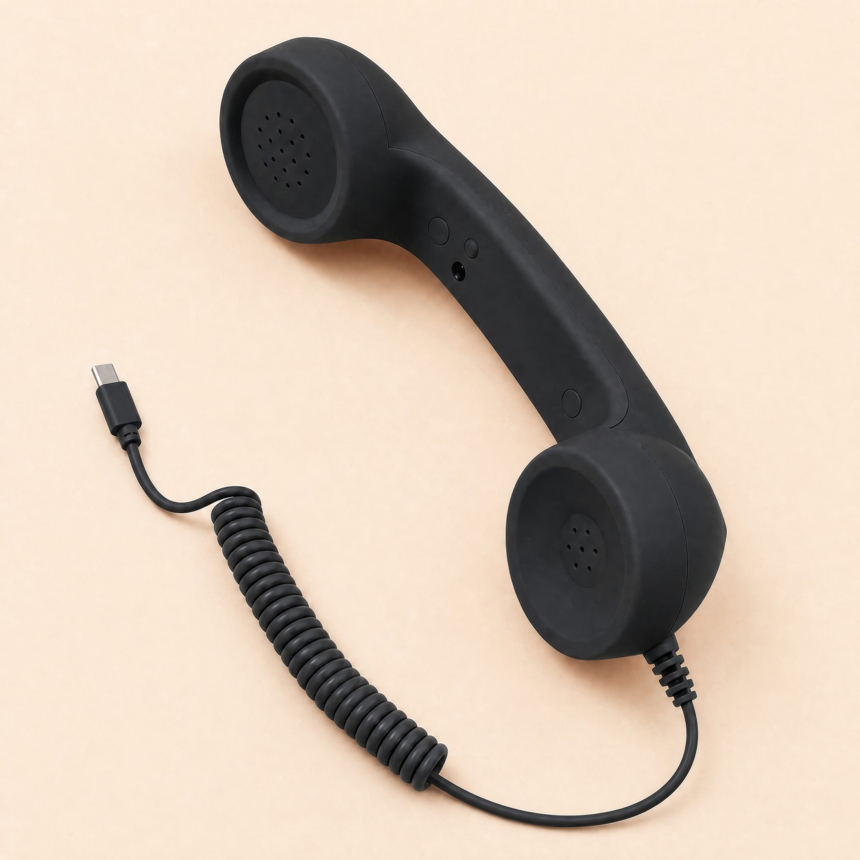 Black retro wired phone handset