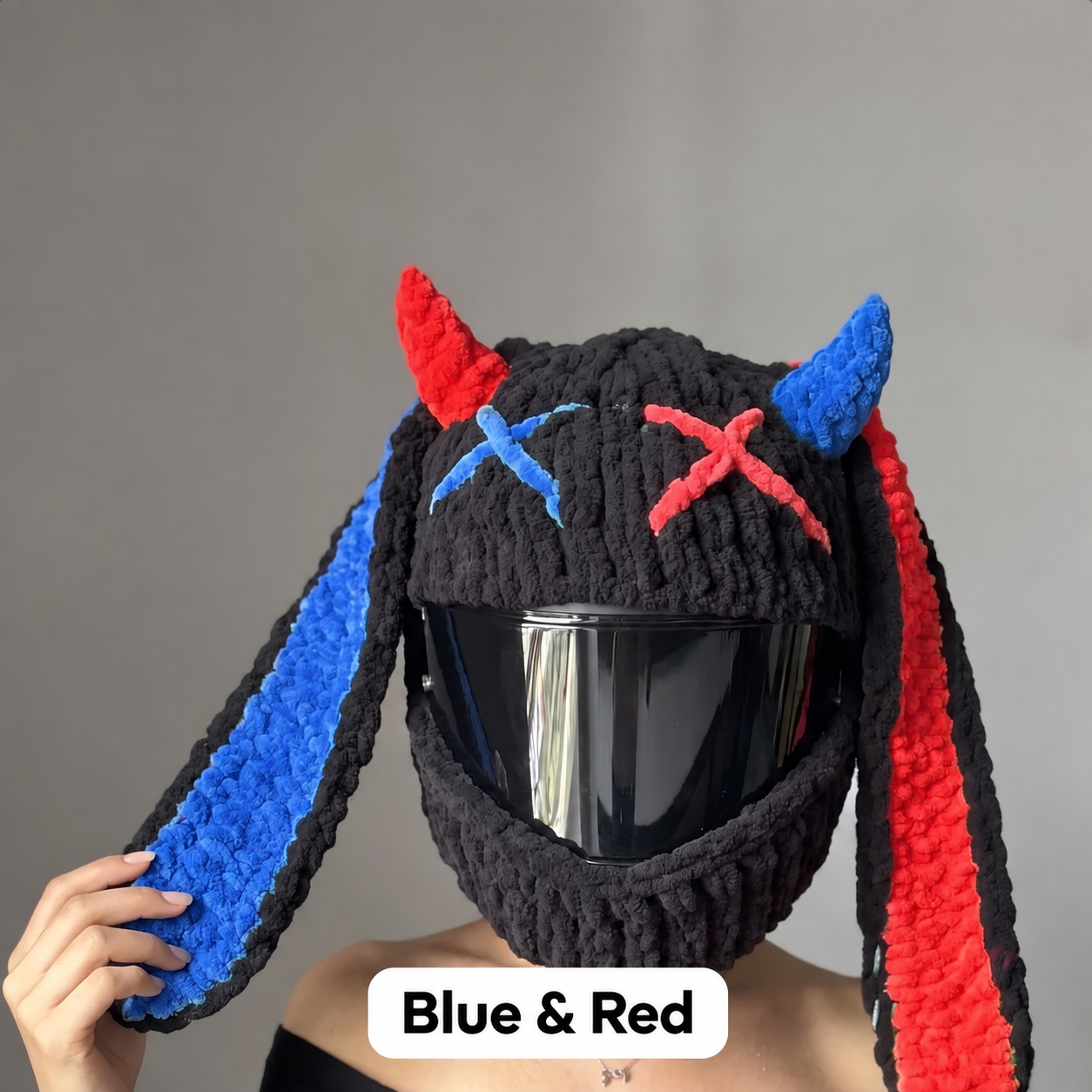 Blue and Red helmet cover