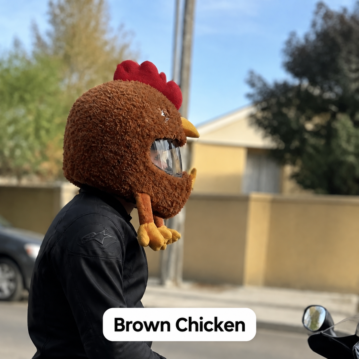 Brown Chicken helmet cover