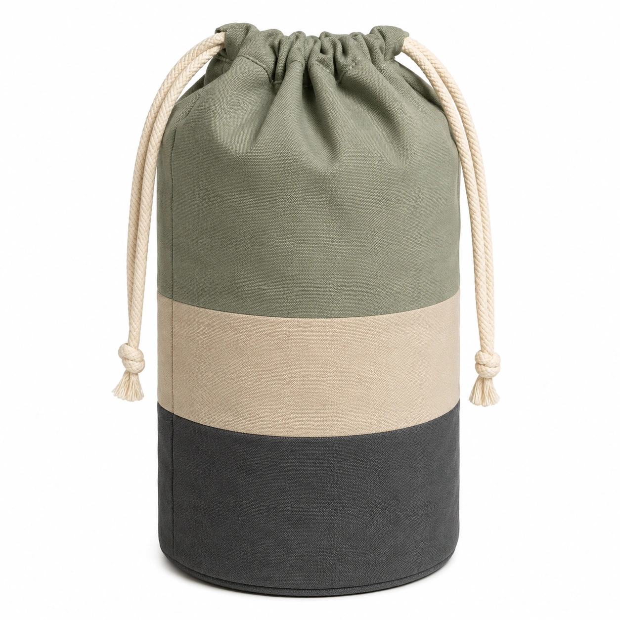 Bolsa de Almacenamiento con Cierre de Cordón Verde, Beige y Gris-furnilumea