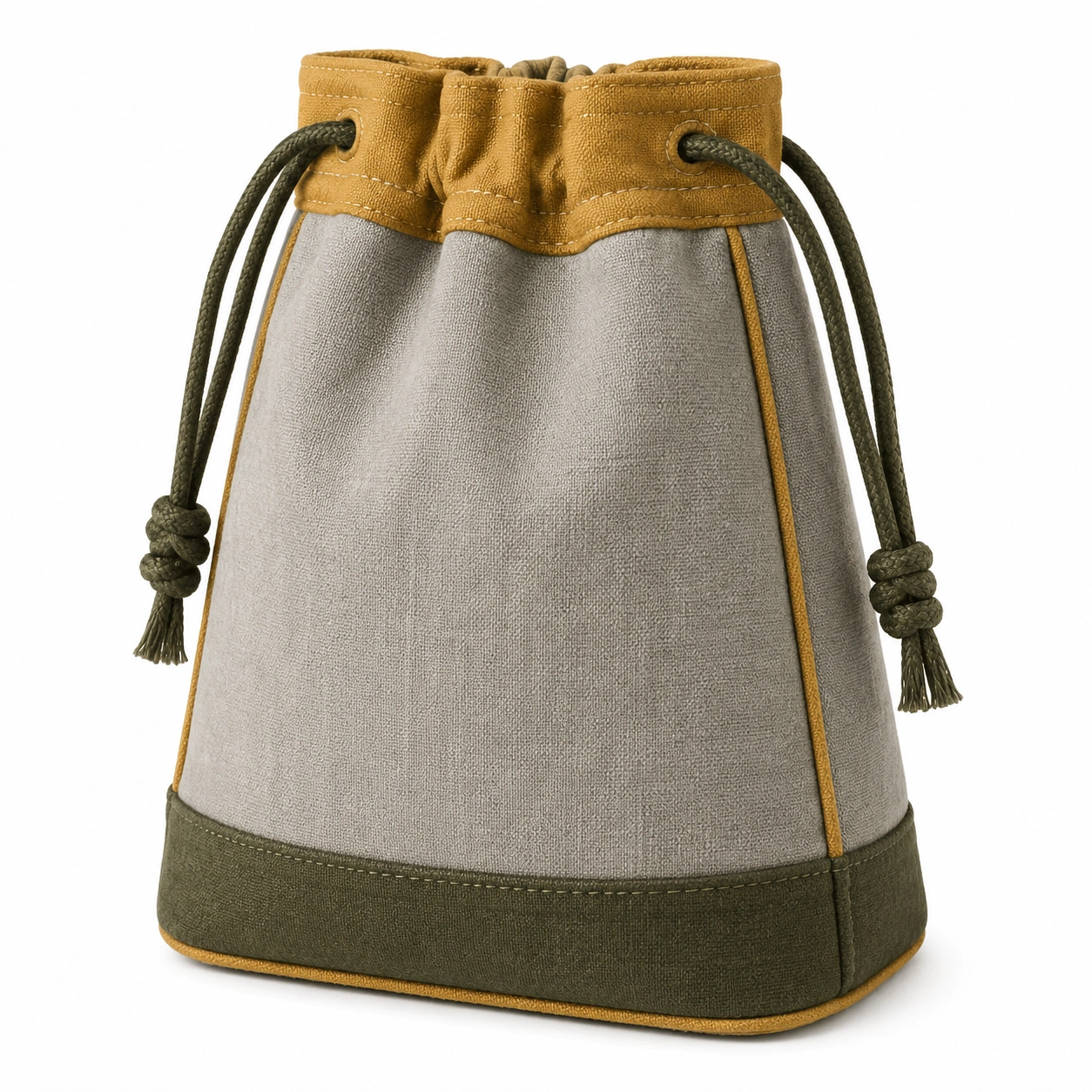 Bolso con Cierre de Cordón Beige y Verde-furnilumea