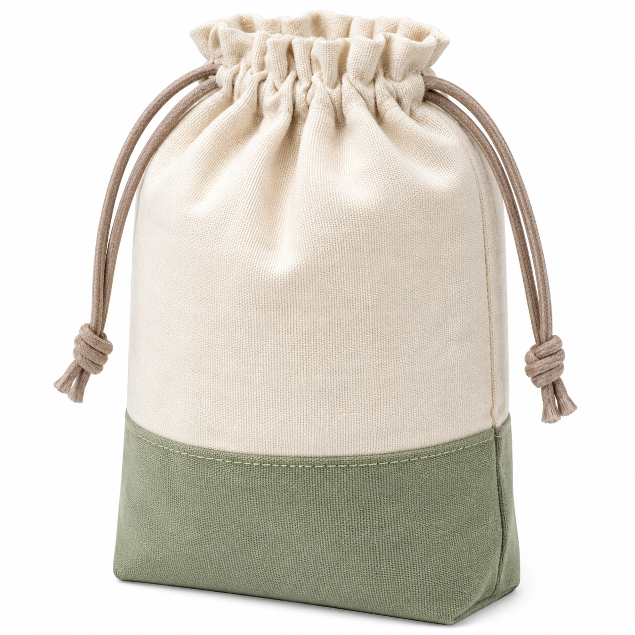 Bolsa con Cordón para Almacenamiento Beige y Verde-furnilumea