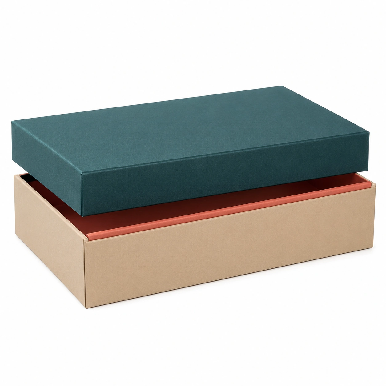 Caja de Almacenamiento Rectangular Verde Azulado y Beige-furnilumea