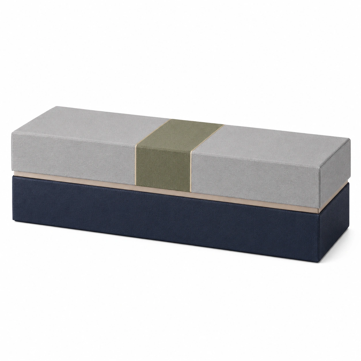 Caja de Almacenamiento Rectangular Gris, Azul y Verde con Tapa-furnilumea