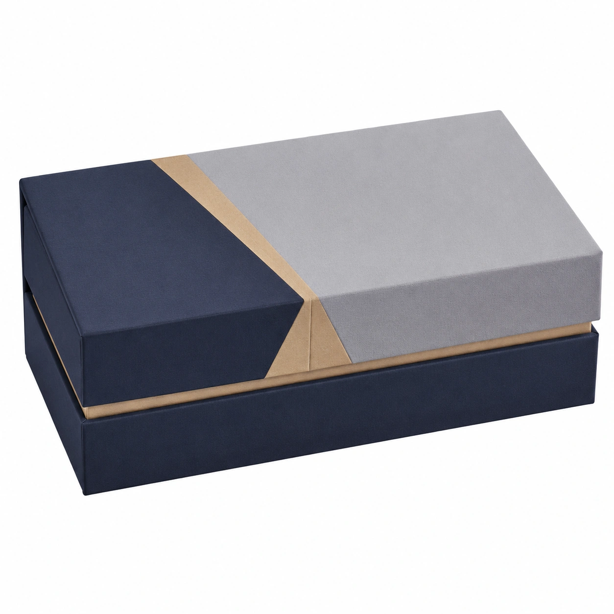 Caja Decorativa de Almacenamiento Azul, Gris y Dorado-furnilumea