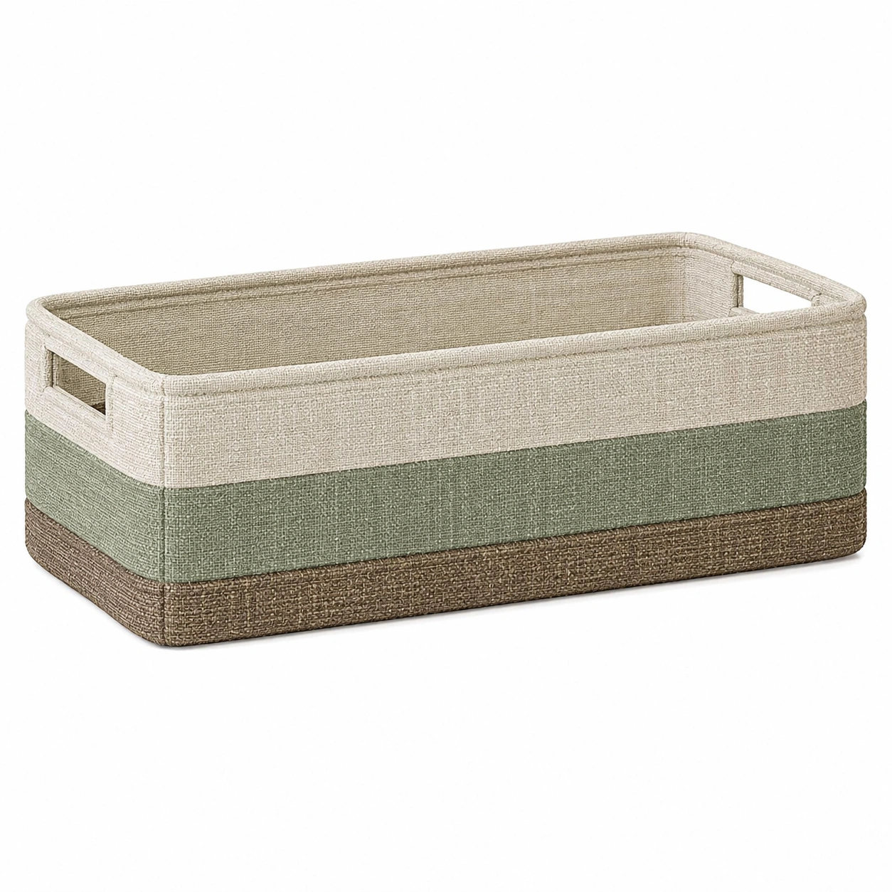 Caja de Almacenamiento Rectangular Beige/Verde/Marrón-furnilumea