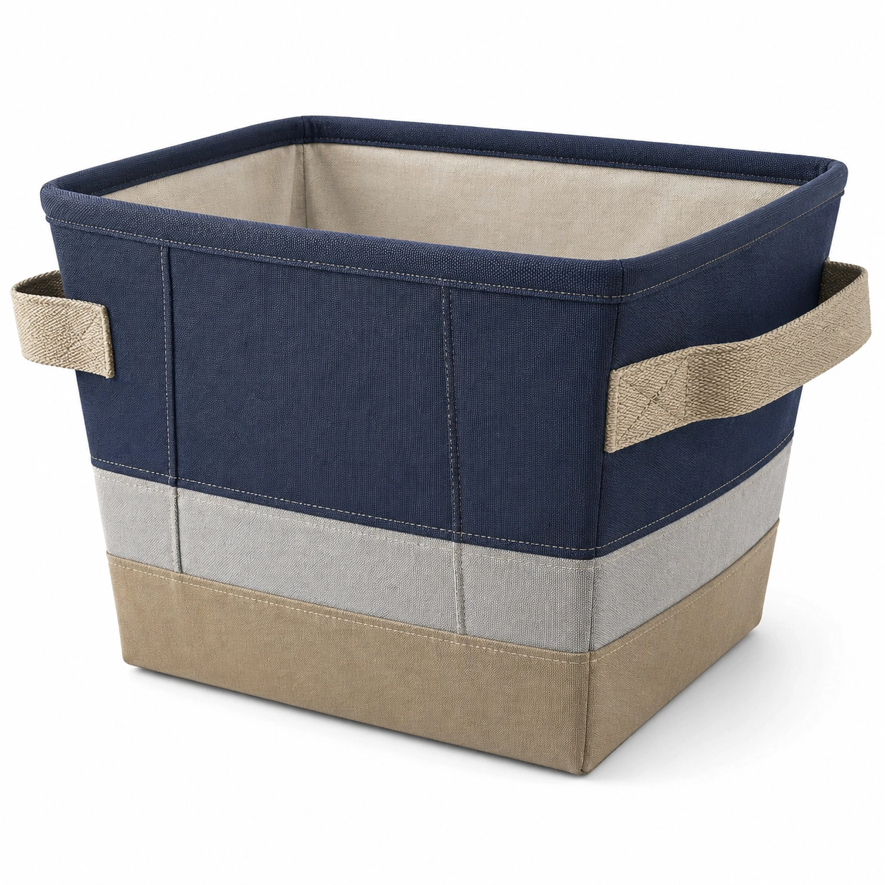Cesta de Almacenamiento Plegable Azul, Gris y Beige 30x25x20cm-furnilumea